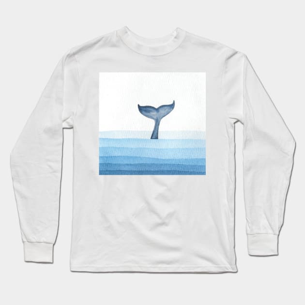 Whale Long Sleeve T-Shirt by RosanneCreates